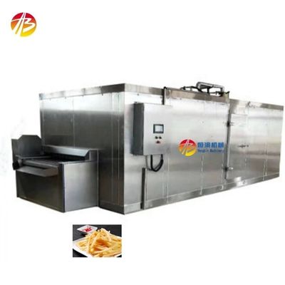 Schnellgefriermaschine Frittiert Tunnelgefrierer mit hoher Produktivität und SUS 304 IQF
